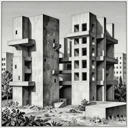 classical landscape sketches of brutalist concrete structures, masterpiece, insanely detailed and intricate, super detailed, lithography by tsutomu nihei and m. c. escher