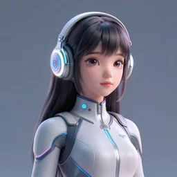 cybernatic the futuristic girl, led lights, 3 d render, unreal engine 5, octane render, high quality, very detailed
