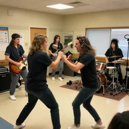 nursing home moshpit with fights and a punk band playing