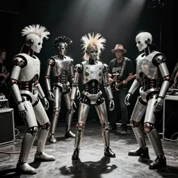 robots on the backstage of a punk rock concert by robert mapplethorpe