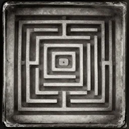 tintype photo of a labyrinth