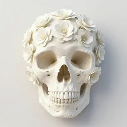 skull made out of flowers