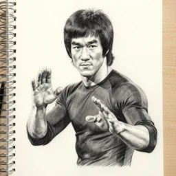 bruce lee pencil sketch