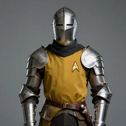 portrait of a knight of the round table in starfleet uniform