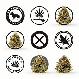5 0 logos for different marijuana strains, california, hd 4 k professional render