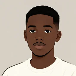 half black character, illustration, portrait