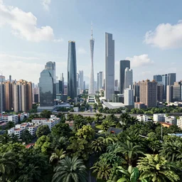 Guangzhou city in forest, digital art, unreal engine 5, high resolution, 4k, realistic
