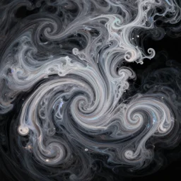 flux, fluid, ink, swirl, whorl, spirals, scrolls, iridescent. digital painting, hd, 4 k, detailed.