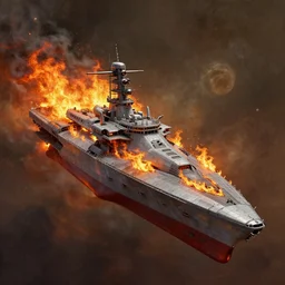 a beautiful highly detailed matte painting of attackships on fire off the shoulder of orion featured on artstation, featured on behance, grunge aesthetic