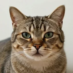 weird ugly cat with a grandmother face