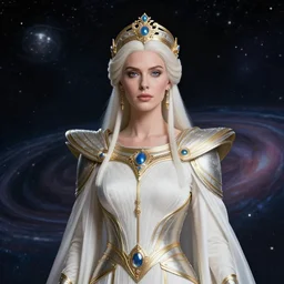 informal portrait of the powerful empress of the solar system in the style of charlie bowater and in the style of donato giancola. glowing, ornate and intricate linework, sharp focus, depth of field, stunning, dynamic lighting, ultrafine and hyperdetailed.