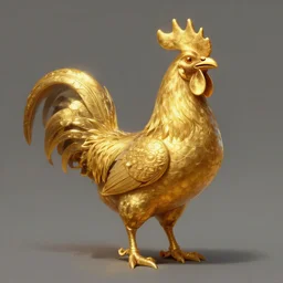 primitive golden rooster idol, d & d, fantasy, portrait, digital painting, trending on artstation, concept art, sharp focus, illustration, art by artgerm and greg rutkowski and magali villeneuve