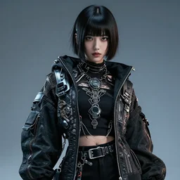very cool girl wearing cyberpunk intricate streetwear, beautiful, detailed portrait, intricate complexity, by conrad roset, takato yamamoto. 4 k, beautiful, cinematic dramatic atmosphere, sharp focus