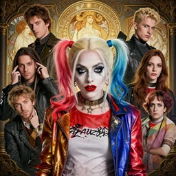 highly detailed vfx portrait of lady gaga as harley quinn, stephen bliss, unreal engine, greg rutkowski, loish, rhads, beeple, makoto shinkai and lois van baarle, ilya kuvshinov, rossdraws, tom bagshaw, alphonse mucha, global illumination, detailed and intricate environment