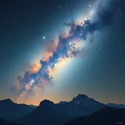 andromeda galaxy clashing into the milky way galaxy art by artgerm and greg rutkowski, laura sava and edgar maxence