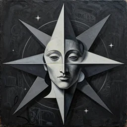 Aleister Crowley picture by Sachin Teng, asymmetrical, dark vibes, Realistic Painting , Organic painting, Matte Painting, geometric, magical, Occult, Raphael Hopper, Rene Magritte, shapes, hard edges, graffiti, street art:2 by Sachin Teng:4