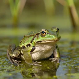 Beautiful Amazing Portrait Photograph of a frog in a swamp