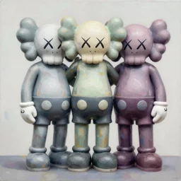 abstract sculpture by shusei nagaoka, kaws, david rudnick, airbrush on canvas, pastell colours, cell shaded!!!, 8 k
