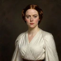 emma stone as princess leia in star wars, by artgerm and william bouguereau