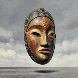 one yoruba mask falling from the sky, drawing, tomine, adrian, hyperrealism, award winning