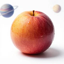 Photograph of fruit from another planet, vibrant, studio lighting, white background, f/4.5, 50 mm, 1/100 sec, ISO-250