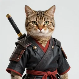 concept art of cat samurai by beeple medium shot, mid-shot, highly detailed, trending on Artstation, Unreal Engine 4k