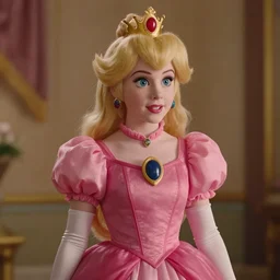 elle fanning as princess peach, cinematic shot