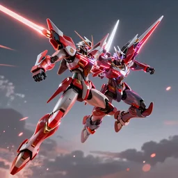 valkiry fighting in the sky, fluent composition, red and white neon, concept art, ambient light, 4 k, intricate details, highly professionally detailed, cgsociety, highly detailed -
