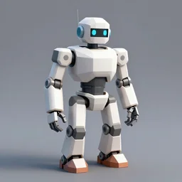 a game model render of a robot, 3D low poly