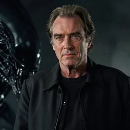 jack nicholson in alien, hyperrealistic movie still