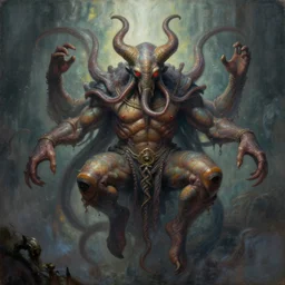 a painting of cthulhu, stylized, beautiful, unimaginable, very high detailed, sharp focus, trending on artstation, cgsociety, deviantart