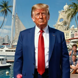 trump in bay watch, highly detailed, intricate, 4 k