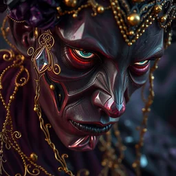 portrait of a necromancer by tom bagshaw, fiber of diamond and amethyst weaving into strands of gold and brass and iron metal filigree joining into carbon fiber strands, fractal shapes, abstract, dramatic lighting, ultra detail, close up, dof, smooth render, cinematic, octane render, art nouveau