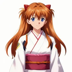 portrait of asuka langley from evangelion wearing a kimono, very beautiful, trending on artstation, sharp, detailed, high quality, 4 k, by greg rutkowski