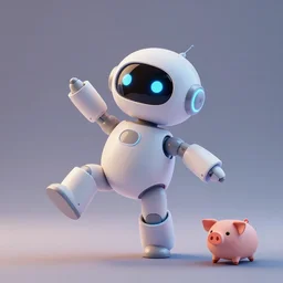 product photo of a futuristic whimsical cute robot pet, asymmetric flowing dancing pose minimalistic cute, by artgerm and greg rutkowski and marc newson and zaha hadid, alphonse mucha, samsung apple webcam, matte glossy materials, neon, otter puppy pig. three quarter view, volumetric light, detailed, octane render, midsommar