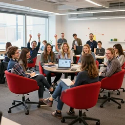 ux designer birmingham leading user - centred design team and having lots of fun in a red chair