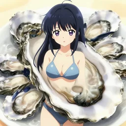 anime picture of an oyster waifu