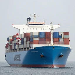 maersk container ship, haze, telephoto zoom,