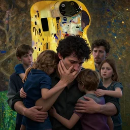 a young man losing his family, heartbreaking, dramatic, hyper detailed, digital art, trending in artstation, cinematic lighting, studio quality, smooth render, unreal engine 5 rendered, octane rendered, art style by klimt and nixeu and ian sprigger and wlop and krenz cushart