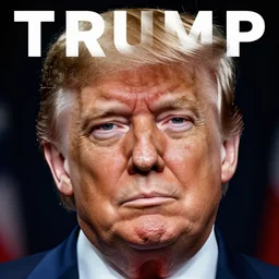 a portrait of donald trump with highly detailed hair. for the cover of his autobiography.