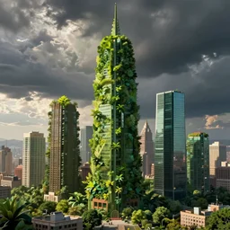 a city of giants made of foliage
