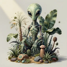 hyper - detailed matte illustration of alien botany by tuco amalfi based on art forms in nature by zaha hadid