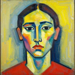 abstract expressionism portrait bright colors