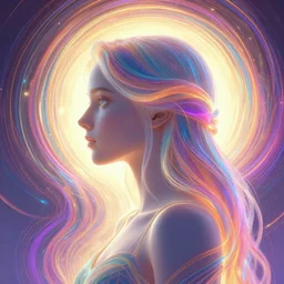 side profile portrait, imogen poots paladin, gloomhaven, d & d, soft, smooth, luminescent, art nouveau, concept art, backlit glow, ripples, swirly vibrant color lines, holy, gaudy colors, aesthetic octane render, 8 k, by ilya kuvshinov, cushart krenz, gilleard james