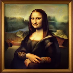 dog dog dog dog, ( painted in the style of the mona lisa ), leonardo da vinci, italian renaissance masterpiece oil painting on a poplar panel