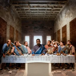 photo of Kanye West in the Last Supper