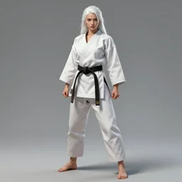 full body character concept art of a gorgeous stylish white haired female karate fighter | | distinct - fine, key visual, realistic shaded perfect face, fine details by stanley artgerm lau, wlop, rossdraws, james jean, andrei riabovitchev, marc simonetti, sakimichan, and jakub rebelka, trending on artstation