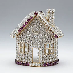 house made of crystal gemstones, 3 5 mm real estate photo