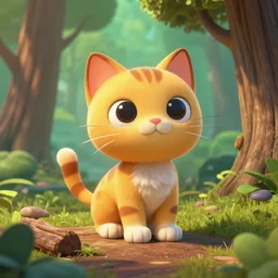 cat in the wood cute, illustration, digital art, inspired by little big planet, by greg rutkowski, sharp, masterpiece, highly detailed, photorealistic, octane render, 8 k, unreal engine 5, trending on artstation, vivid colors