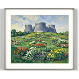 chernobyl npp flower garden on hills by henri rousseau masterpiece shadows and highlights mucha beksinski